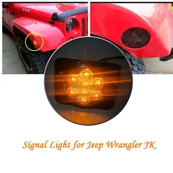 1 Pereche Amber LED pentru Lumina de Semnalizare Aripa Partea de Lumina Combo Obiectiv pentru perioada 2007-2017 Jeep Wrangler JK Lampa cu Lumini de Semnalizare