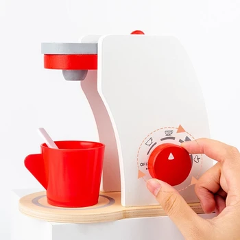Lemn Mașină De Cafea Jucarii Copii Simulare Filtru De Cafea Pretinde Playsets Set De Cafea Bucătar Bucătărie Joc De Rol Jucarii