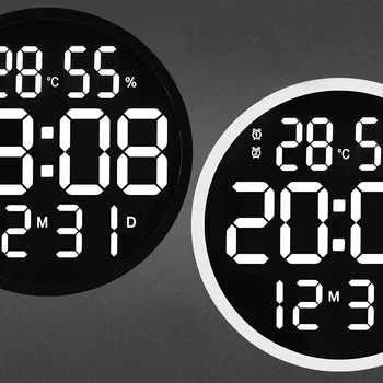 12 țoli CONDUS Număr Mare Ceas de Perete Digital de Temperatură Și Umiditate Ceas Electronic cu Design Modern Decor Decor de Birou Acasă