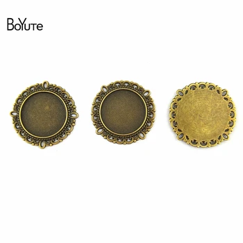 BoYuTe (50 Buc/Lot) 20MM Baza Cabochon Vintage, Bijuterii, Accesorii, Piese de Material de Aliaj Bronz Antic Tava Pandantive Setare