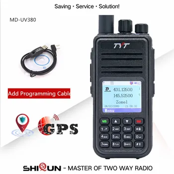 TYT MD-UV380 Digital Walkie Talkie Dual Band UHF VHF Upgrade MD-390 DM-5R DM-8HX baofeng 5W DMR Radio MD-380 GPS Cablu Opțional