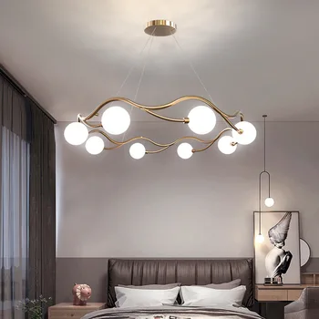 Noi G9 LED Rotund Candelabru Living Restaurant Dormitor Agățat de lustră Albă Sticlă Cordon Reglabil Acasa Art Decor