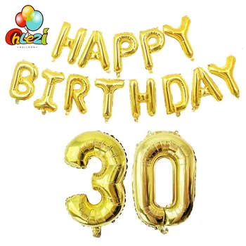15buc fericit ziua de naștere Petrecere, baloane, articole party aur, argint heliu folie de 18-30-40-50 baloane copil de dus decor globos