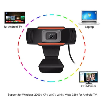 480p/720p Rotativ HD Webcam Clip-on PC, Digital aparat de Fotografiat USB Înregistrare Video 1,20 M Microfon de Învățare On-line de Rețea de Predare În Stoc