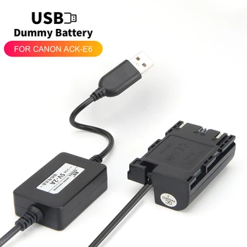 5V de Alimentare USB LP-E6 Dummy Baterie ACK-E6 DR-E6 Adaptor pentru Canon EOS 5D Mark II III 5D2 5D3 6D 7D 60D 60D 70D 80D