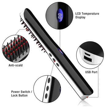 Populare Portabile USB Mini Apartament Fier de Indreptat Parul Rapid Styling Păr Barbă Îndreptare Salon de coafură Rapidă Barba Pieptene