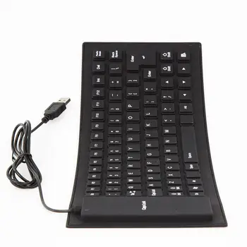 Negru 85 Cheile Silicon Tastatură USB Cablu Impermeabil Flexibil de Pliere bord Cheie pentru Desktop PC Laptop