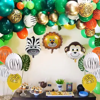 Baloane De Animale Ghirlanda Kit Jungle Safari Tema Consumabile Partid Favoruri Copii Băieți Petrecere Copil De Dus Decoratiuni
