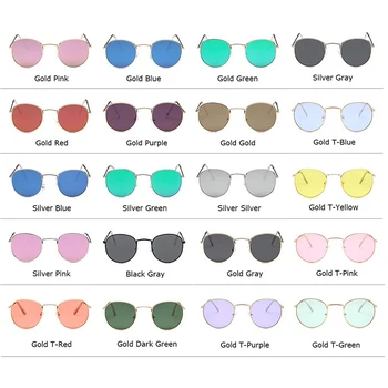 RBRARE Clasic Aliaj Mic Cadru ochelari de Soare Femei Reflectorizante Lentile de Ochelari de Soare Vintage Cadru Metalic Oculos Feminino Roz Oglindă