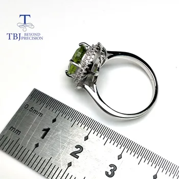 Tbj, Naturale Peridot ov8*10 concavă taie ,3ct peridot piatră prețioasă inel din argint 925 colorstone bijuterii cu cutie de cadou