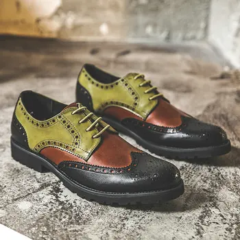Mens Bocanc Birou de Afaceri Oxfords Apartamente Bărbați Amestecat Culori de Moda Rochie de piele de Brevet Pantofi Nunta, Pantofi de Partid A57-55
