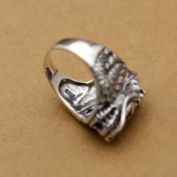 Real Argint 925 Inel Argint Thai Puternic Dragon pentru Barbati Inel de Bijuterii de Epocă Mens Inele Bijuterii Fine ZR2
