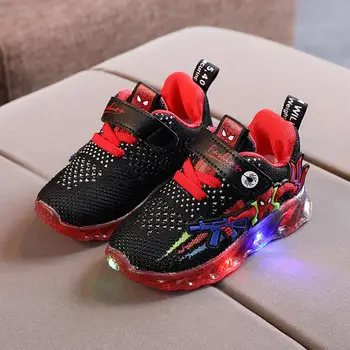 Noi Băieții Adidasi Fete Spiderman Copii A Dus Pantofi Cu Lumini De Tenis De Primavara Toamna Pantofi Copii Copilul Copil Adidași