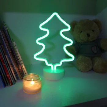Flamingo / Cactus / Ananas LED Neon Lumina de Noapte Bază de Baterie USB Alimentat Lampa de Masa Petrecere de Vacanță Decorarea Camerei Copiilor