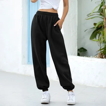 Pantaloni de trening Femei 2020 Primăvară Liber Casual Pantaloni Harem Solid Moda Hip-Hop de Talie Mare Pantaloni Largi Pantaloni Joggers Femei S-XXL