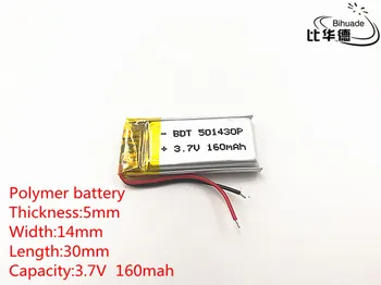 5pcs/lot 3.7 V 160mAh 501430 Litiu-Polimer Li-Po, li-ion Reîncărcabilă de celule de Baterii Pentru Mp3 MP4 MP5 jucărie mobil bluetooth