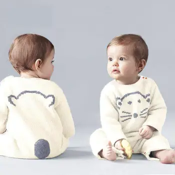 Salopetă Pentru Copii Tricotate Cu Maneci Lungi Copil Nou-Născut Băieți Fete Costume De Primavara Toamna Toddler Copii Salopete Haine
