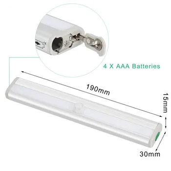 Wrumava LED Lumina de Noapte IR Senzor de Miscare Cabinet CONDUS de Lumină Wireless Lampa de Perete cu 10 led-uri de Lumină Cu Mișcare Senssor Pentru Acasă Toaletă