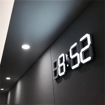 3D LED Digital Ceas de Perete cu Design Modern Mari, Electronice, Ceasuri de Fundal Desktop Ceas de Masa Pentru Camera de zi de Decorare Acasă