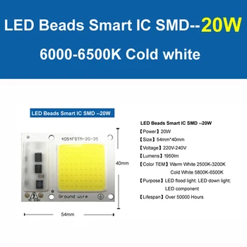 10BUC AC 220V Lampă cu LED-uri Chip 20W 30W 50W 100W 150W de Mare Putere Integrat COB Bec LED Chips-uri Sursă de Lumină Albă, Pentru Proiector