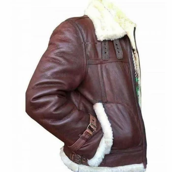Kalenmos Geaca de Piele Barbati Retro Moda de Iarna Gros PU Plus Dimensiune Lână Maneca Lunga Rever Casual Mens Îmbrăcăminte de Iarnă 2020