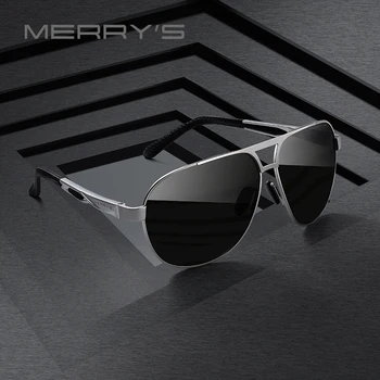MERRYS DESIGN Bărbați Clasic de ochelari de Soare Polarizat de sex Masculin Pilot Ochelari de Soare Cadru Mare Ochelari de Aluminiu Picioarele Protecție UV400 S8611N
