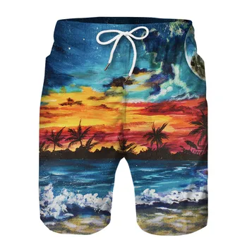 3D Amuzant Ananas Print Barbati Vara Plaja pantaloni Scurți Casual Sudoare Înot Suifing iute Uscat Trunchiuri de costume de Baie pantaloni Scurți