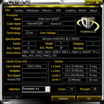 Original Inginerie versiune ES Intel Xeon E5-2695V3 ES Versiunea QEY6 2.2 GHz 35M 14CORE despre lga2011-3 Procesor