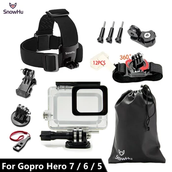 SnowHu pentru Gopro Set de Accesorii Pentru Gopro hero 7 6 5 rezistent la apa caz de Protecție Cadru monopod pentru Go pro 7/6/5 GS73