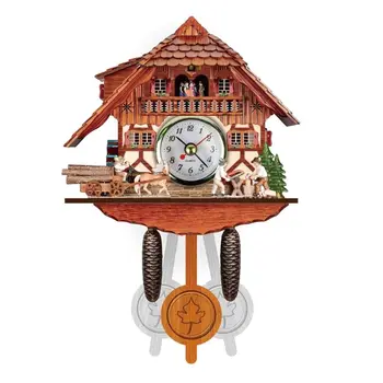 De Epocă Din Lemn Cuc Ceas De Perete Bird Timp Bell Leagăn De Alarmă Ceas Restaurant Acasă Decorare Dormitor