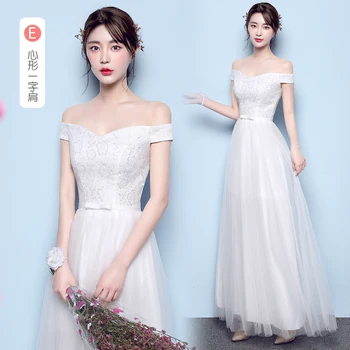 YNHS01H#alb roșu rochii de domnisoare de Onoare de absolvire lung cina fata de noi beanpaste nunta rochie de petrecere 2019 rochie de bal pentru femei de moda