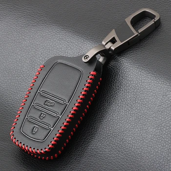 Negru din Piele Auto Smart Key Caz Acoperire Pentru Toyota Camry Coralla Coroana RAV4 Highlander 3 butoane Cheie de la Distanță Coajă de Protecție