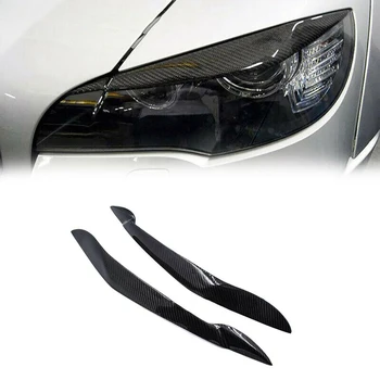 2 buc de Fibră de Carbon, Faruri Ochi Capacul de Spranceana Garnitura pentru BMW X5 E70 2007-13