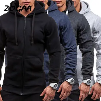 ZOGAA 2020 Toamna de Moda de Brand Nou Fleece Hoodie Mens Casual Slim Cu Thermal Lined Hood Sacou Hanorac Zip Îmbrăcăminte exterioară Cald