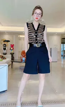 2020 Toamna Vesta Tricotate Cardigan pentru Femei de Îmbrăcăminte de Lux de Designer haine de Stradă Harajuku Vintage Maro
