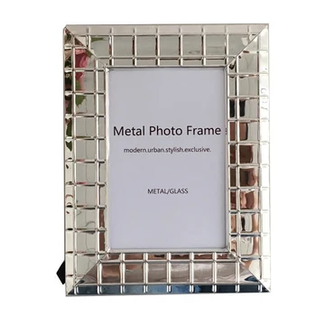 Stil simplu Suport de birou Rama Foto de Lux din Metal Placat cu Argint Rama Foto Rame MPF012