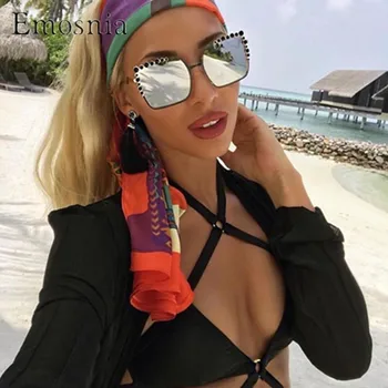 Emosnia Pătrat ochelari de Soare Moderni Oculos De Sol Feminino Cadru de Piatră 2019, Femei de Lux de Brand Designer de Ochelari de Soare UV400 Vintage