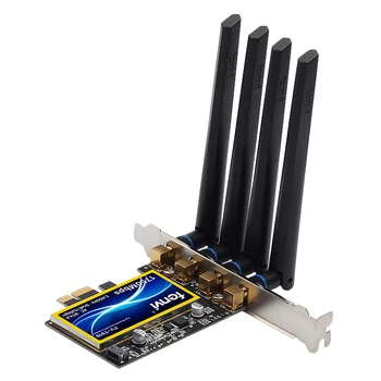 Fenvi Wireless Adaptor Wifi 1750Mbps Dual Band 2.4 G/5G PCI-E standardul 802.11 AC, Bluetooth 4.0 + WiFi PCI Express placa de Retea Wireless
