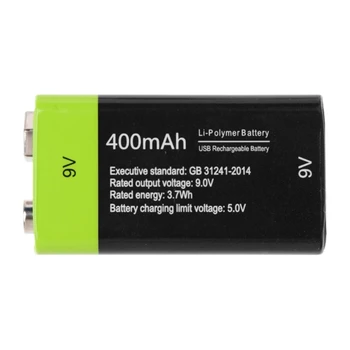 9V 400mAh USB Reîncărcabilă 6F22 Baterie Lipo pentru Multimetru Microfon la Distanță PXPE