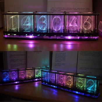 Imita Plin de Culoare RGB Strălucire Tub Ceas LED Spectru de Muzica DIY Kituri de Decor Cadou D0AC