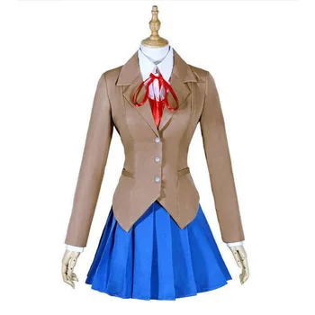 Doki Doki Literatura Club DDLC Monika Sayori. Yuri Natsuki Cosplay Costum Fată Școală Uniformă Femei Fusta Set Halloween Dress