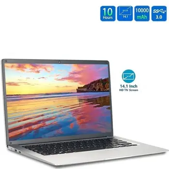 Broken laptop portabile 14 Inch Laptop Argintiu 6GB Ram+ 64GB Rom Înaltă Definiție 2.4 Ghz TF Card Ultrathin notebook-uri
