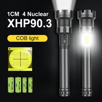 Super xhp90.3 ultra bright led lanterna 18650 cu COB lumina cele mai puternice lanterne Reincarcabile usb, lanterna zoom lampă de Mână