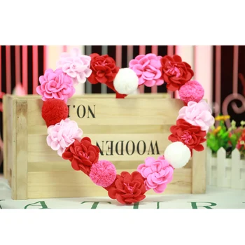 Ziua îndrăgostiților Cadou Creativ Dragoste Inima în Formă de Coroană DIY Meșteșug de Flori Pentru Petrecerea de Nunta Decor Agățat de Crăciun Ornament 33CM