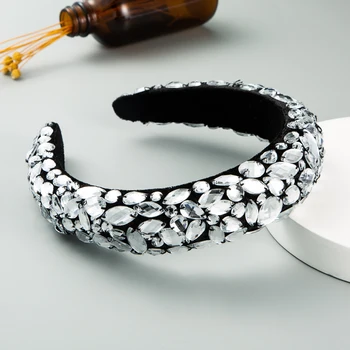 Za Brand Elegant Complet Alb Crystal Headband pentru Femei de Lux Realizate manual Gros de Burete de Păr Banda de Mireasa Nunta Petrecere de Păr Bijuterii