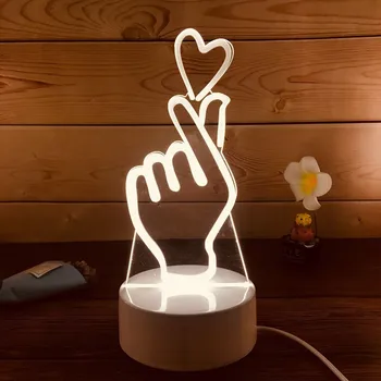 Creator de Desene animate 3D de masă lampă pentru camera de zi noptiera dormitor lumina fantezie dragoste decorare cadou usb led de fildeș lumini de noapte