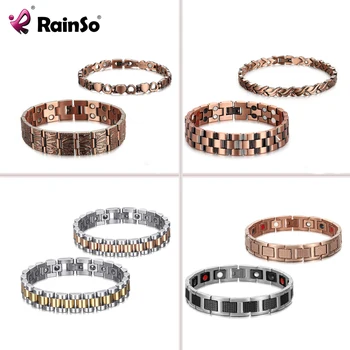 RainSo 2020 Inox/Cupru/Titan Cuplu Bratara Magnetica Terapie Bio Energie Germaniu Bratari pentru Barbati/Femei