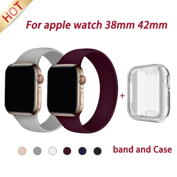 Curea din silicon pentru Iwatch 5 Trupa 38mm 42mm 44mm 40mm Solo Bucla Curea pentru Apple Watch Sport Band Brățară Watchs Bratara Curea