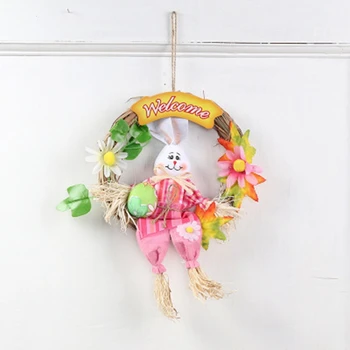 2 BUC Paie Cununa de Iepurașul de Paște Flori de Nunta Ornament Rustic Decor Camera pentru Copii Ușă Decor Acasă Pandantive