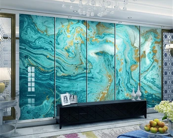 Beibehang foto Personalizat tapet 3D original albastru gold apa de cereale munte moda marmură fundal de perete decor acasă